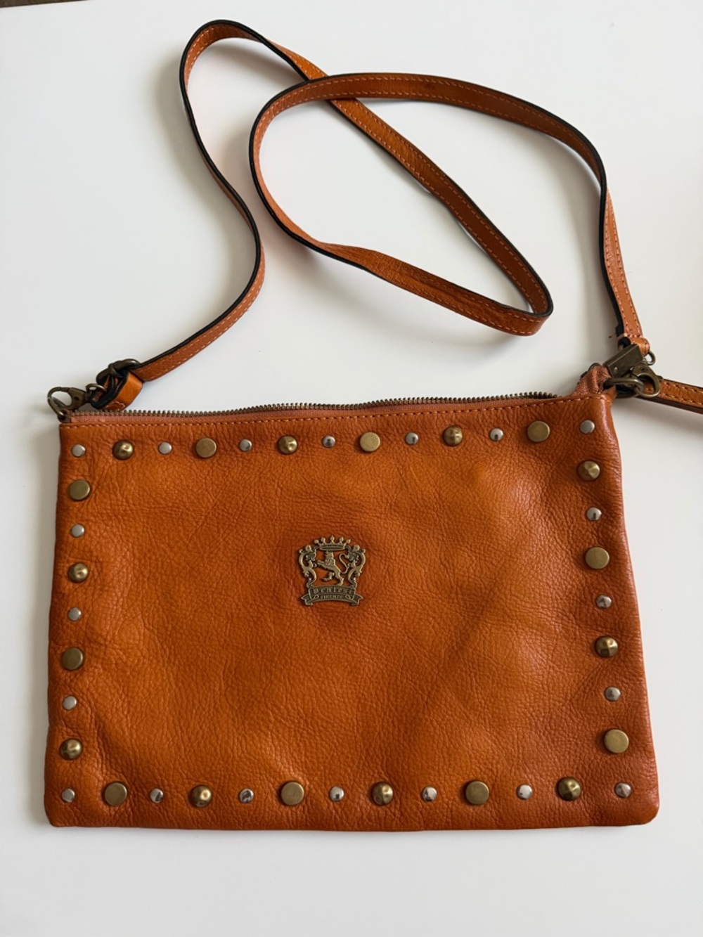 Pratesi Firenze Leather Tote Bag Dark Orange Brown | Made in Italy Minor Wear